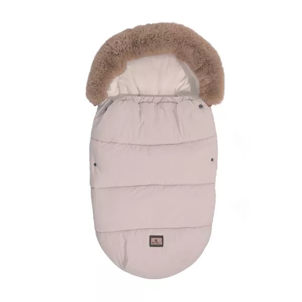 Sac termic de iarna pentru carucior, captuseala polar, impermeabil, cu blanita detasabila, Luxe Beige 1