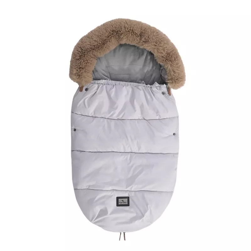 Sac termic de iarna pentru carucior, captuseala polar, impermeabil, Luxe Grey 1