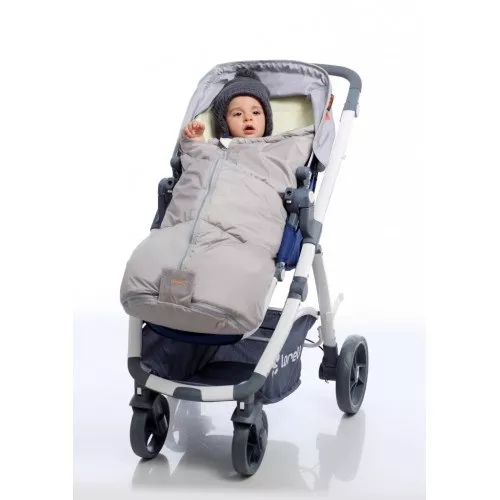 Sac termic de iarna pentru carucior, impermeabil, captuseala polar fleece, Grey 3