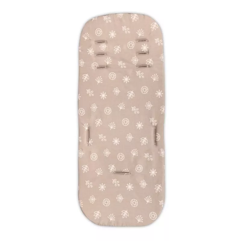 Saltea carucior, Cosy Travel Memory, spuma cu memorie, Abstract Leaves Grey Beige 1