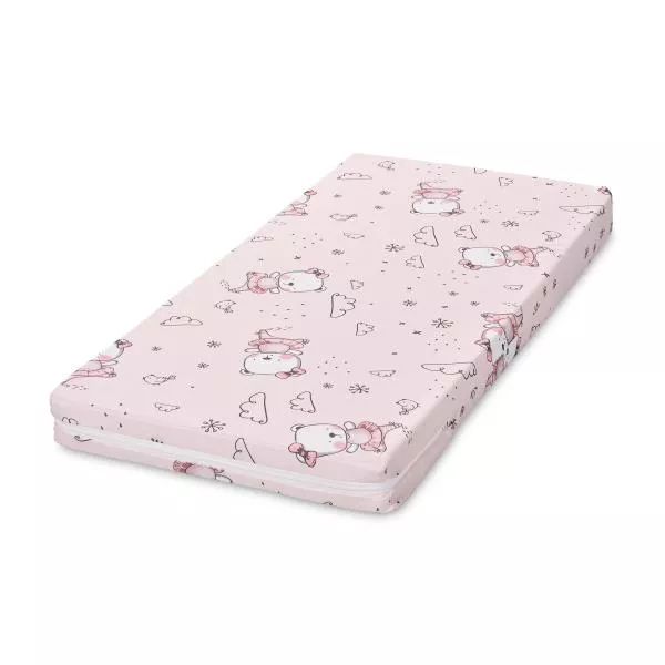 Saltea patut balansoar, First Dreams, 90 x 42 x 6 cm, spuma elastica, Pink Ballerina Bear 1