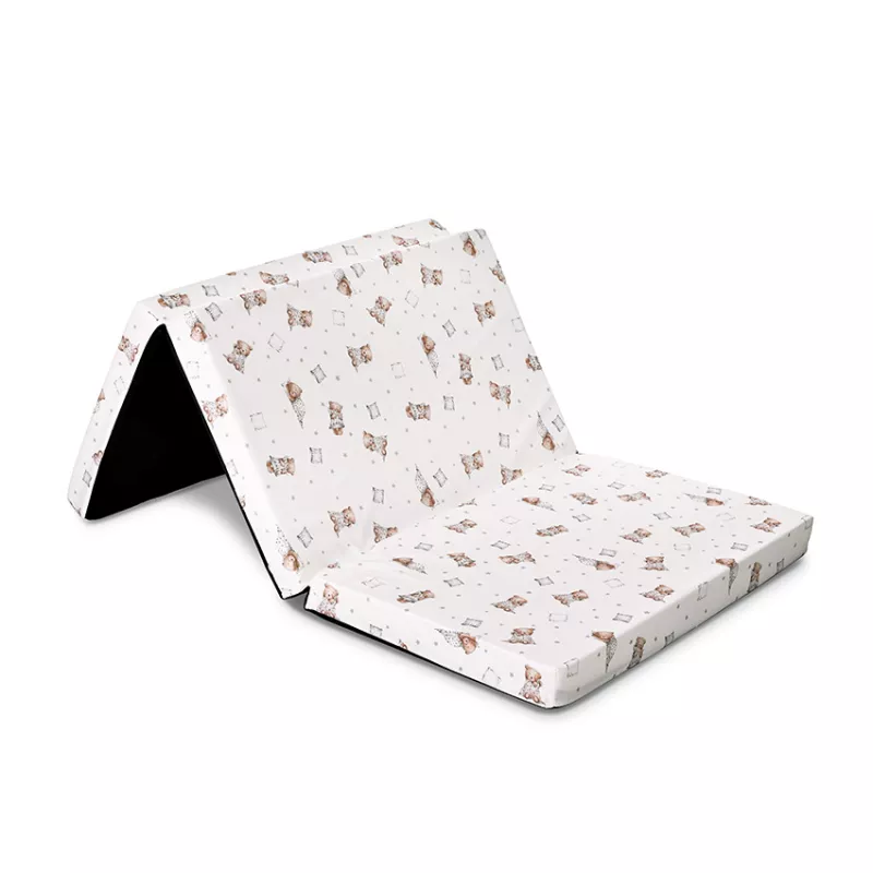 Saltea pliabila de voiaj, 60 x 120 x 5 cm, spuma elastica, Bear and Pillow Beige 1