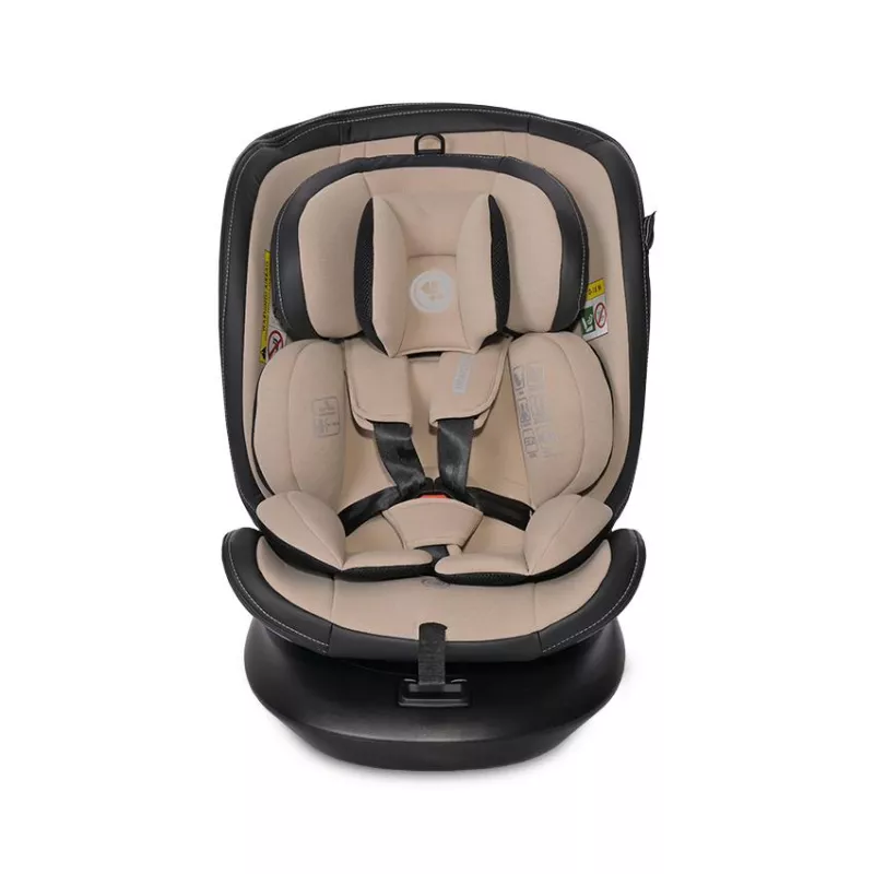 Scaun auto, Aviator, i-Size isofix, cu baza rotativa 360 grade, de la 0 luni pana la 12 ani, 40-150 cm, Bej 2