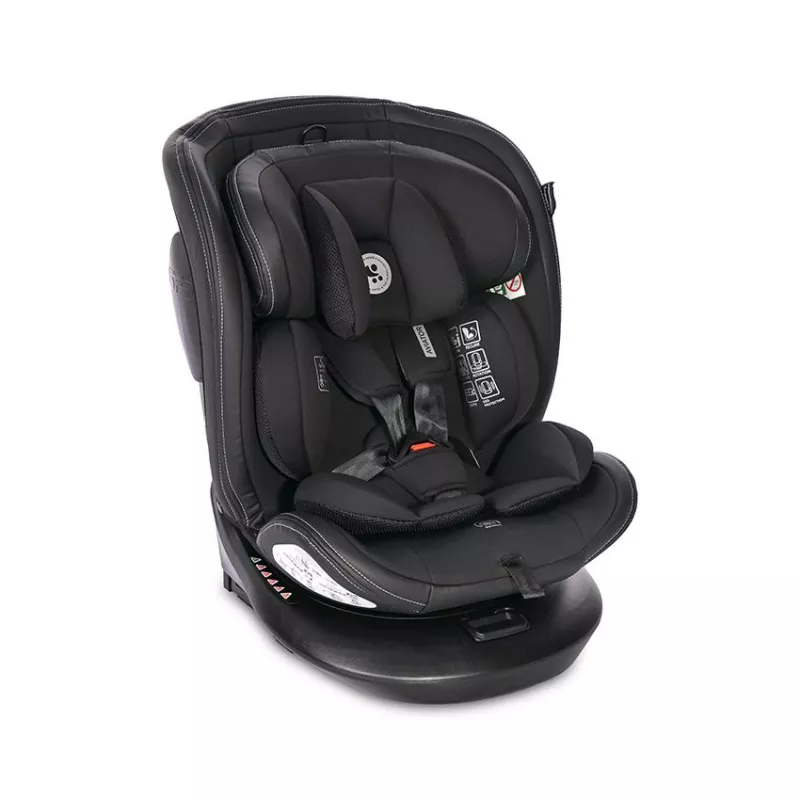 Scaun auto, Aviator, i-Size isofix, cu baza rotativa 360 grade, de la 0 luni pana la 12 ani, 40-150 cm, Negru Jasper 1