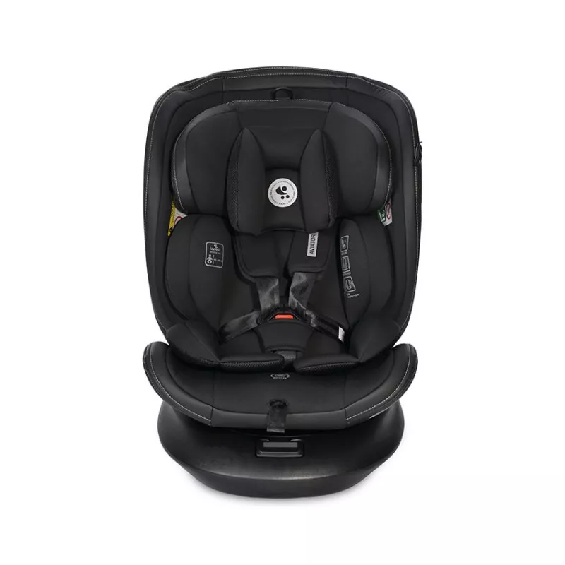 Scaun auto, Aviator, i-Size isofix, cu baza rotativa 360 grade, de la 0 luni pana la 12 ani, 40-150 cm, Negru Jasper 2