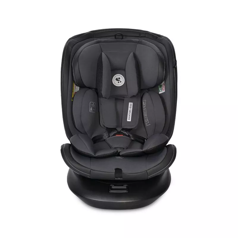 Scaun auto, Aviator, i-Size isofix, cu baza rotativa 360 grade, de la 0 luni pana la 12 ani, 40-150 cm, Gri 2
