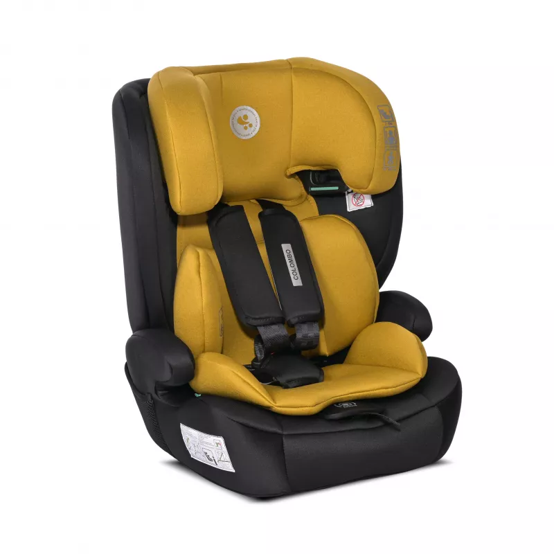 Scaun auto Colombo, i-Size, de la 15 luni pana la 12 ani, 76-150 cm, Galben cu Negru 1