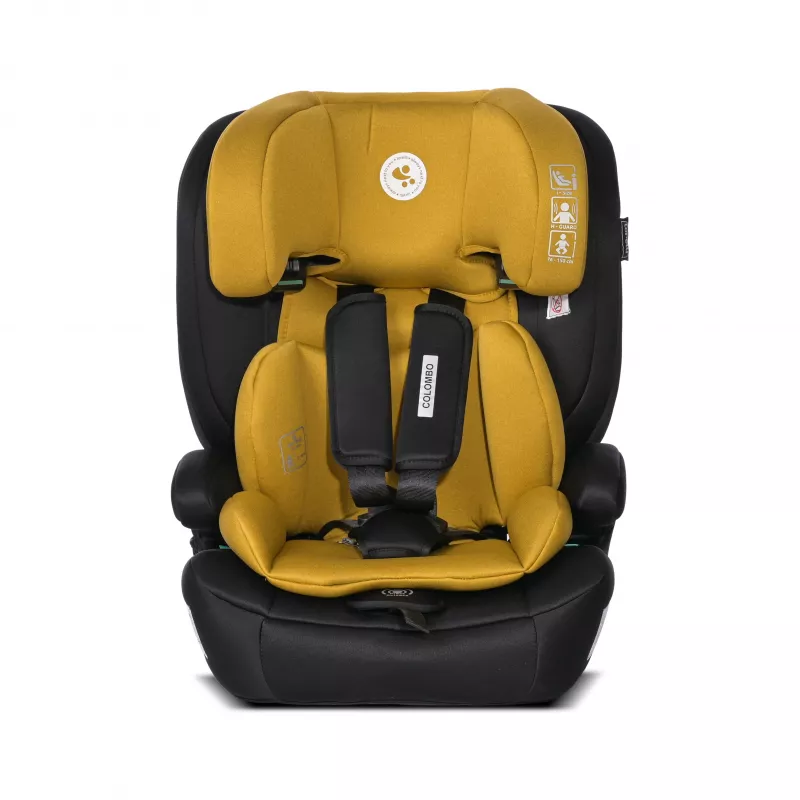 Scaun auto Colombo, i-Size, de la 15 luni pana la 12 ani, 76-150 cm, Galben cu Negru 2