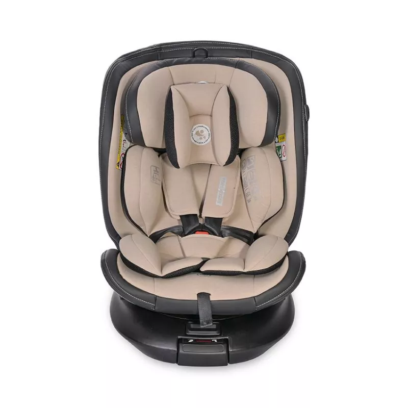 Scaun auto Estate, isofix, cu picior de sprijin, baza rotativa 360 grade, de la 0 luni pana la 12 ani, 40-150 cm, Bej 2