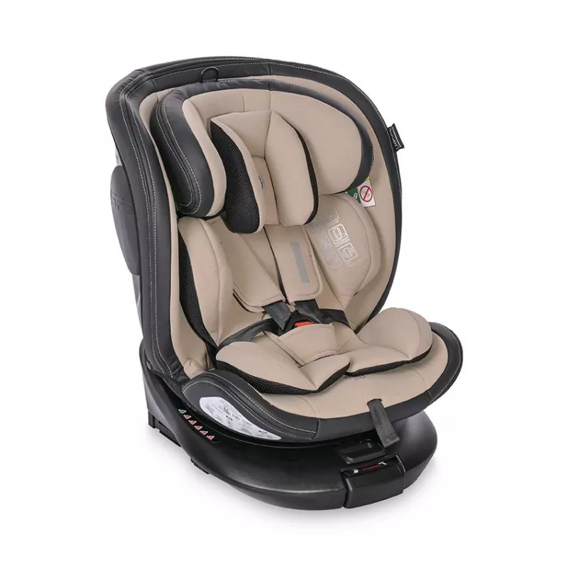 Scaun auto Estate, isofix, cu picior de sprijin, baza rotativa 360 grade, de la 0 luni pana la 12 ani, 40-150 cm, Bej 3