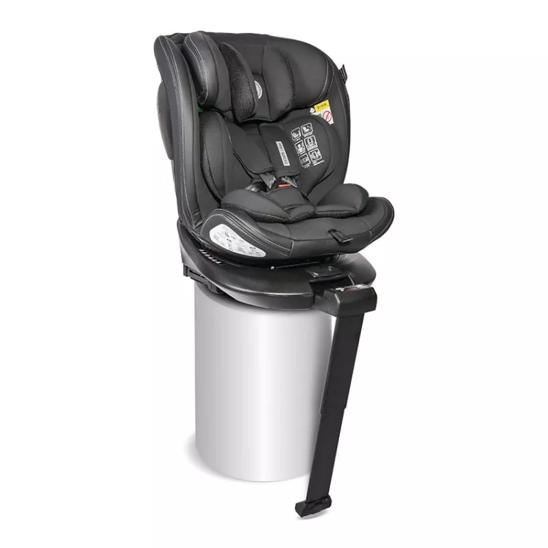 Scaun auto Estate, isofix, cu picior de sprijin, baza rotativa 360 grade, de la 0 luni pana la 12 ani, 40-150 cm, Negru Jasper 1