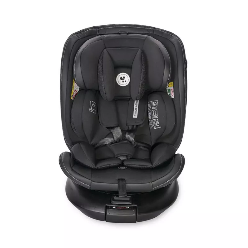 Scaun auto Estate, isofix, cu picior de sprijin, baza rotativa 360 grade, de la 0 luni pana la 12 ani, 40-150 cm, Negru Jasper 2