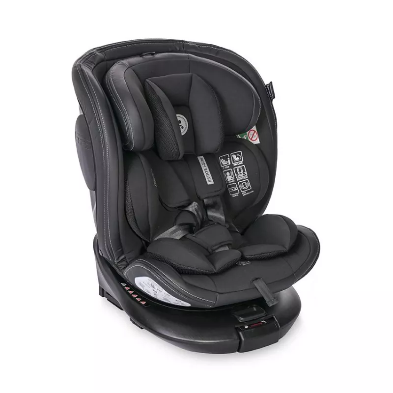 Scaun auto Estate, isofix, cu picior de sprijin, baza rotativa 360 grade, de la 0 luni pana la 12 ani, 40-150 cm, Negru Jasper 3