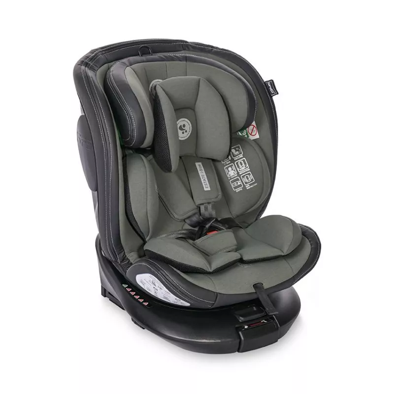 Scaun auto Estate, isofix, cu picior de sprijin, baza rotativa 360 grade, de la 0 luni pana la 12 ani, 40-150 cm, Verde 6
