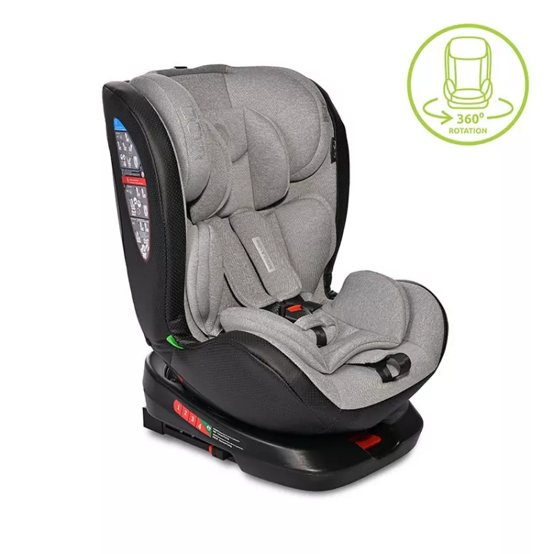 Scaun auto Nebula, i-Size, Isofix, baza rotativa, de la 0 luni pama la 12 ani, 40-150 cm, Gri 1
