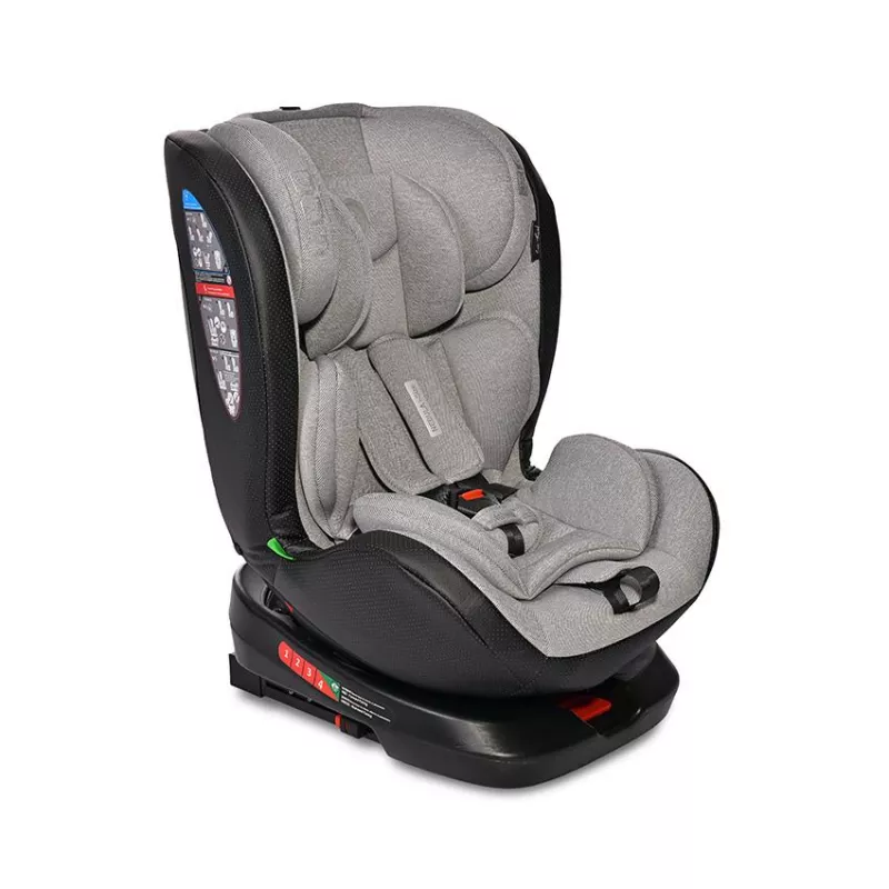 Scaun auto Nebula, i-Size, Isofix, baza rotativa, de la 0 luni pama la 12 ani, 40-150 cm, Gri 3