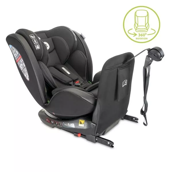 Scaun auto pentru copii, Ares, i-Size, Isofix, anti rebound bar, rotativ, 40-150 cm, 0 luni-12 ani, Black 3
