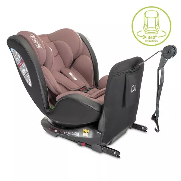 Scaun auto pentru copii, Ares, i-Size, Isofix, anti rebound bar, rotativ, 40-150 cm, 0 luni-12 ani, Pink 3
