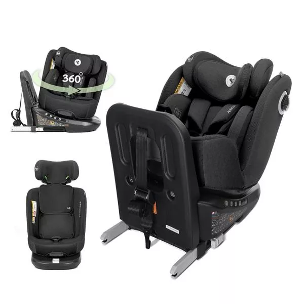 Scaun auto pentru copii, Auriga, i-Size, Isofix, anti rebound bar, rotativ 360, SPS, 0 luni-12 ani, 40-150 cm, Black 1