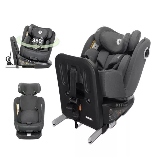 Scaun auto pentru copii, Auriga, i-Size, Isofix, anti rebound bar, rotativ 360, SPS, 0 luni-12 ani, 40-150 cm, Grey 1