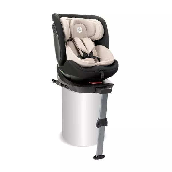 Scaun auto pentru copii, Concord Pro, Isofix, picior de sprijin, rotativ 360, cu perna de calatorie, 40-150 cm, 0 luni-12 ani, Beige 4