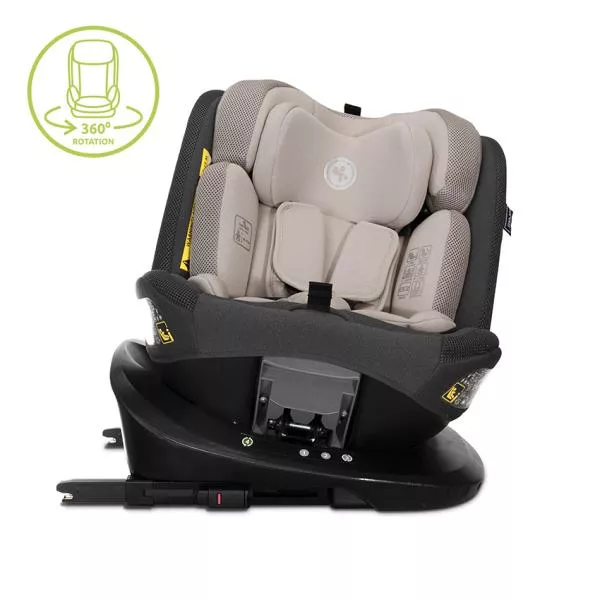 Scaun auto pentru copii, Imola, i-Size, Isofix, rotativ, 0 luni-12 ani, 40-150 cm, Beige 3