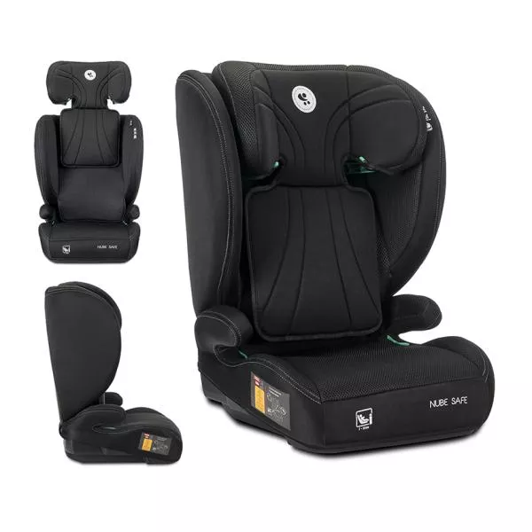 Scaun auto pentru copii, Nube Safe, protectie laterala EPS, tetiera reglabila, husa respirabila, 3-12 ani, 100-150 cm, Black 1