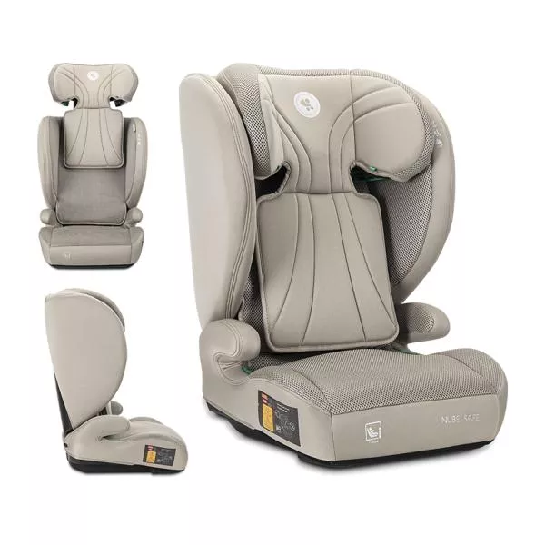 Scaun auto pentru copii, Nube Safe, protectie laterala EPS, tetiera reglabila, husa respirabila, 3-12 ani, 100-150 cm, Beige 1