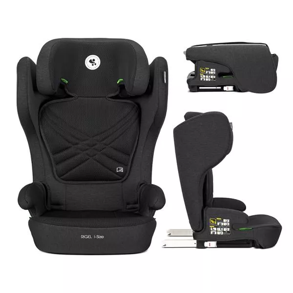 Scaun auto pentru copii, Rigel, i-Size, Isofix, pliabil pentru depozitare usoara, tetiera reglabila, 3 ani-12 ani, 100-150 cm, Black 1
