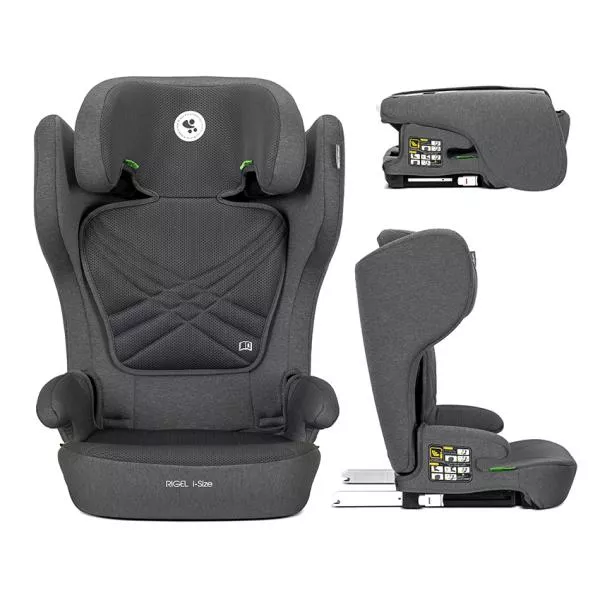 Scaun auto pentru copii, Rigel, i-Size, Isofix, pliabil pentru depozitare usoara, tetiera reglabila, 3 ani-12 ani, 100-150 cm, Grey 1