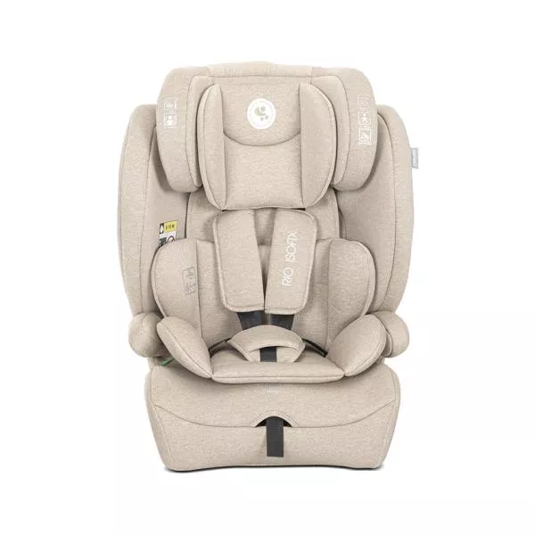 Scaun auto pentru copii, Rio, Isofix, 76-150 cm, 15 Luni-12 Ani, tetiera reglabila prin mecanism, Beige new 2