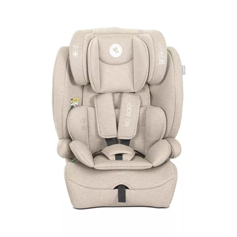 Scaun auto pentru copii, Rio, Isofix, 76-150 cm, 15 Luni-12 Ani, tetiera reglabila prin mecanism Beige new 2