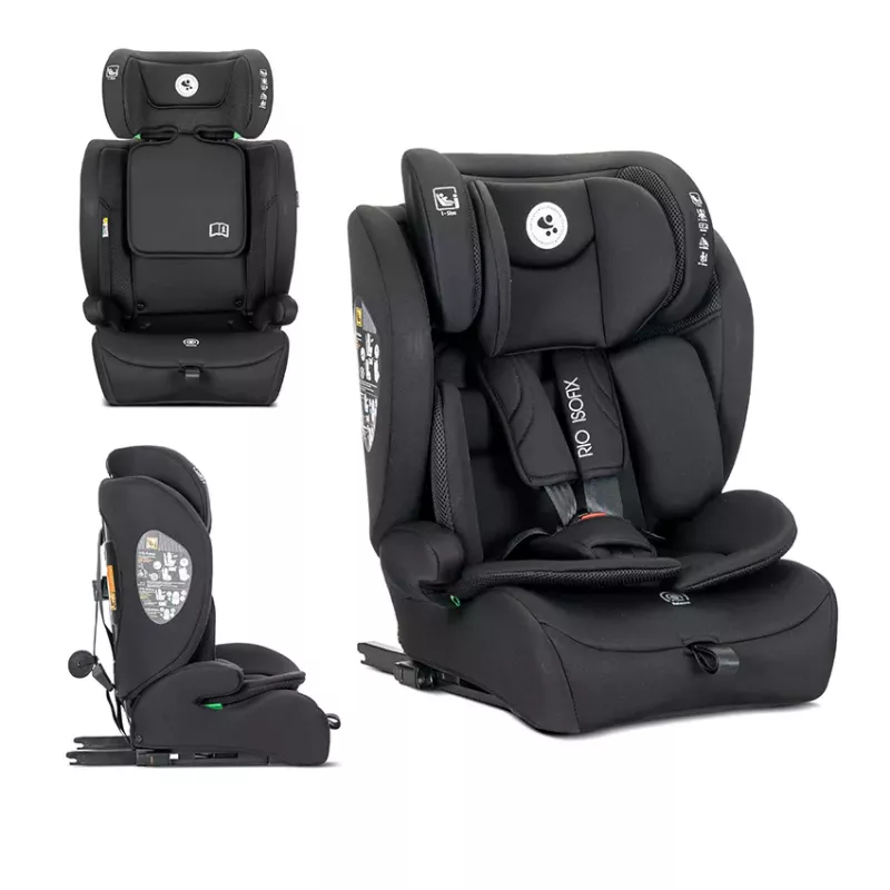 Scaun auto pentru copii, Rio, Isofix, 76-150 cm, 15 Luni-12 Ani, tetiera reglabila prin mecanism Black 1