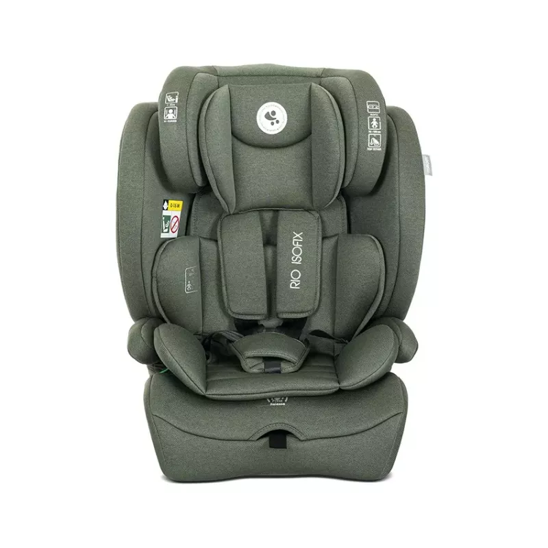 Scaun auto pentru copii, Rio, Isofix, 76-150 cm, 15 Luni-12 Ani, tetiera reglabila prin mecanism, Green new 2