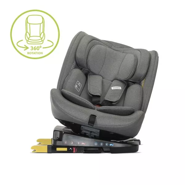 Scaun auto pentru copii, Rodeo, i-Size, Isofix, rotativ, 0 luni-12 ani, 40-150 cm, Grey 3