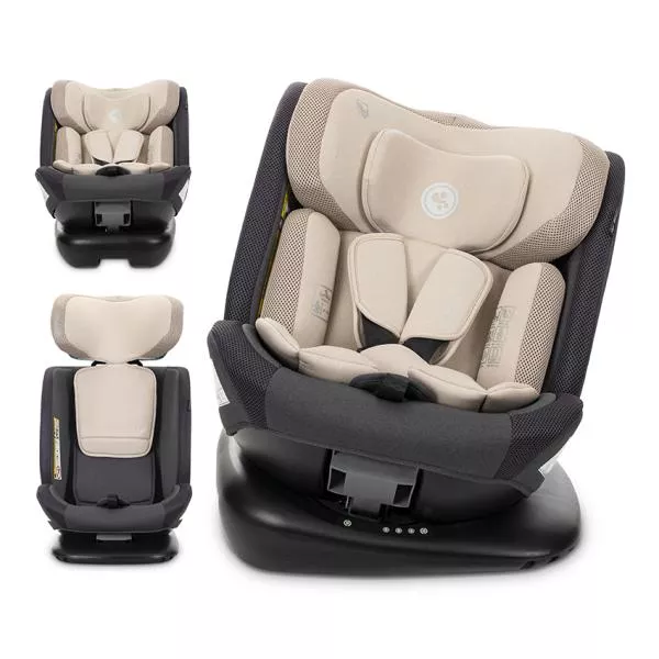 Scaun auto pentru copii, Sagitta, i-Size, rotativ 360, protectie laterala SPS, spatar reglabil, 0-12 ani,  40-150 cm, SPS, Beige 1