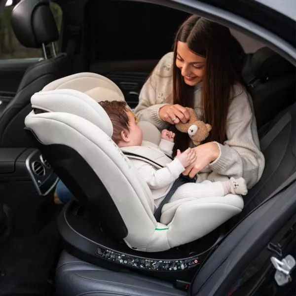 Scaun auto pentru copii, Solaris, i-Size, Isofix, picior de sprijin, rotativ 360, 40-150 cm, 0 luni-12 ani, Green 7