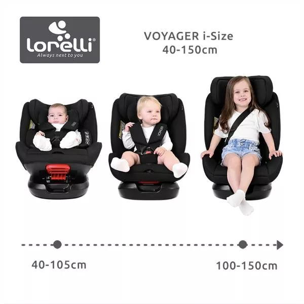 Scaun auto pentru copii, Voyager, i-Size, inclusa pernuta de calatorie, tetiera reglabila, 0 luni-12 ani, 40-150 cm, Grey 5