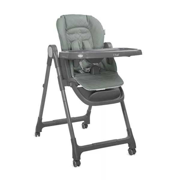 Scaun de masa inalt pentru copii 3 in 1, Chef, reglabil mutiple pozitii, Green Leather 2