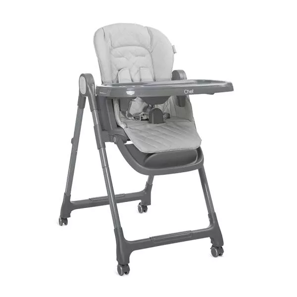 Scaun de masa inalt pentru copii 3 in 1, Chef, reglabil mutiple pozitii, Grey Leather 2
