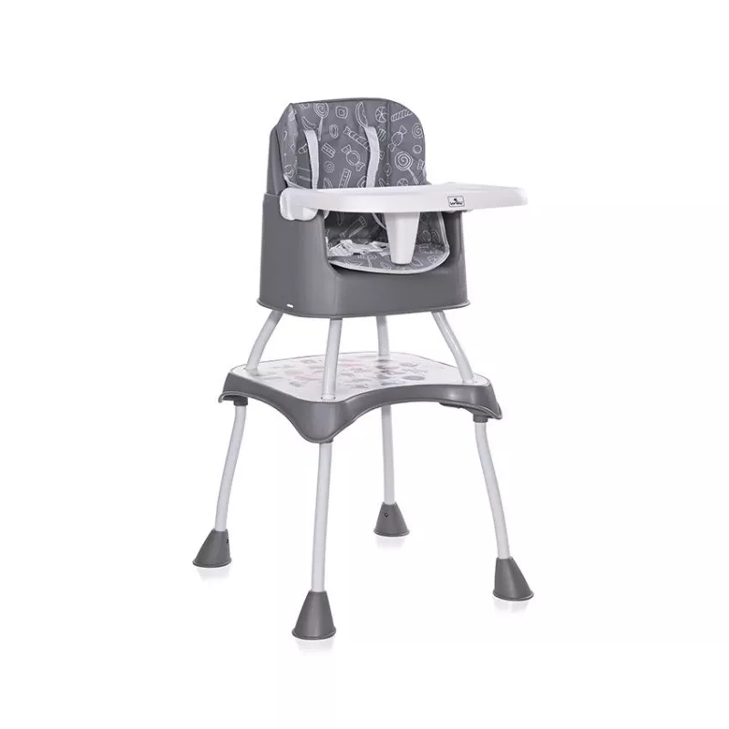 Scaun de masa inalt pentru copii, Trick, convertibil 3in1, Grey Candy 2