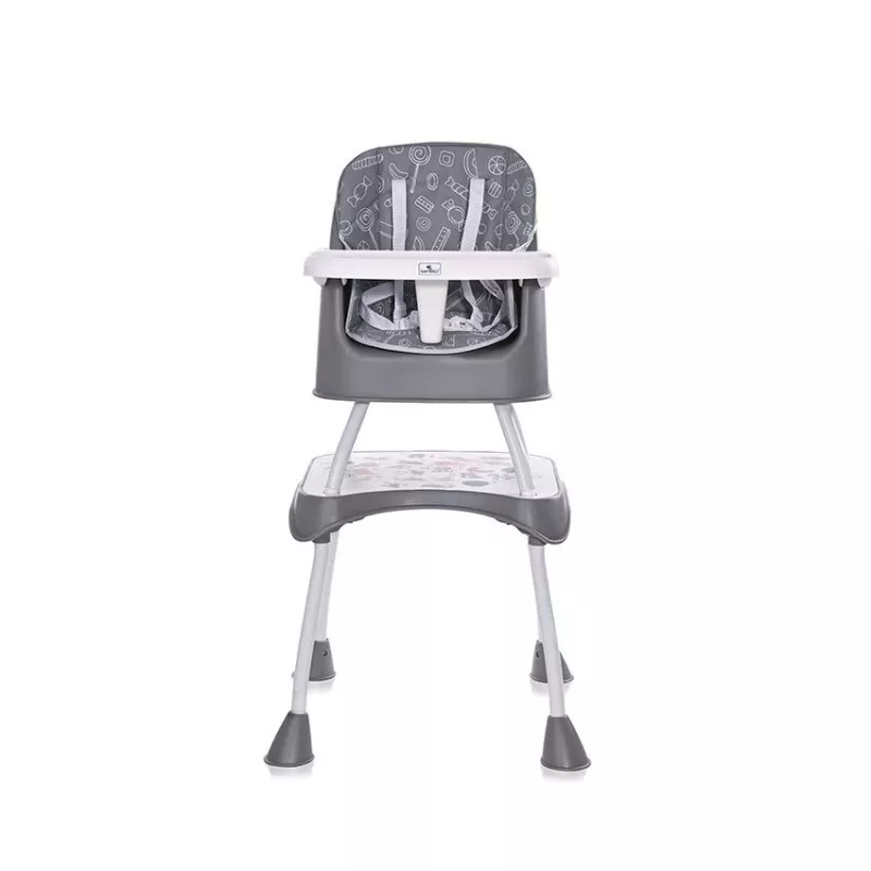 Scaun de masa inalt pentru copii, Trick, convertibil 3in1, Grey Candy 3