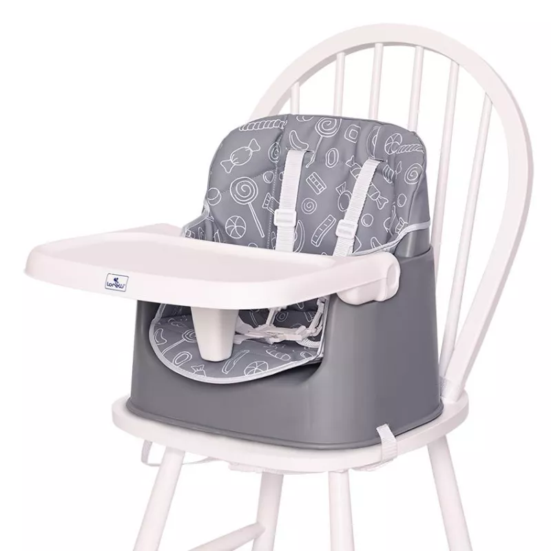 Scaun de masa inalt pentru copii, Trick, convertibil 3in1, Grey Candy 5