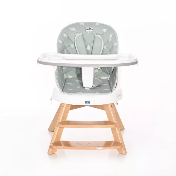 Scaun de masa Napoli, 3 in 1, cu sezut rotativ, transformabil, Albastru Surf Ursuleti 3