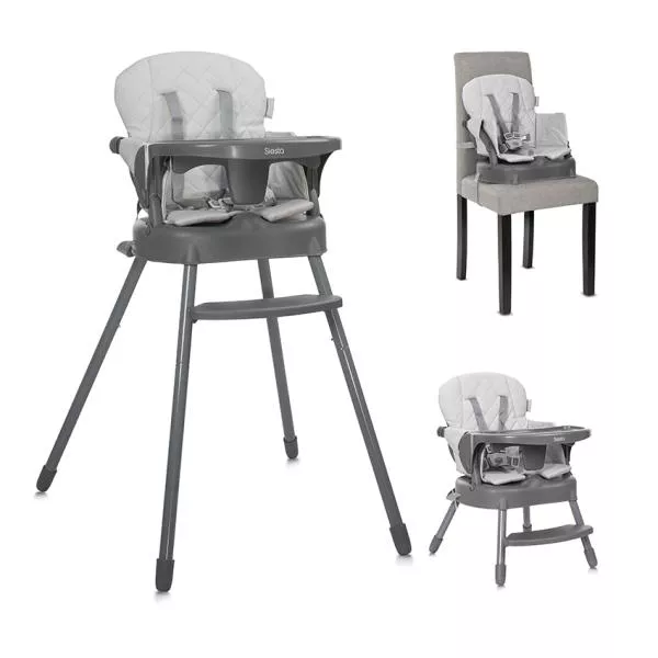 Scaun de masa pentru copii 3 in 1, Siesta, Grey Leather 1
