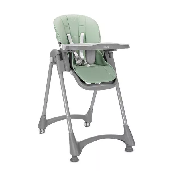Scaun de masa pentru copii, Remo, reglabil pe inaltime in 8 pozitii, spatar rabatabil 4 pozitii, tava dubla detasabila, roti silicon, Green 1