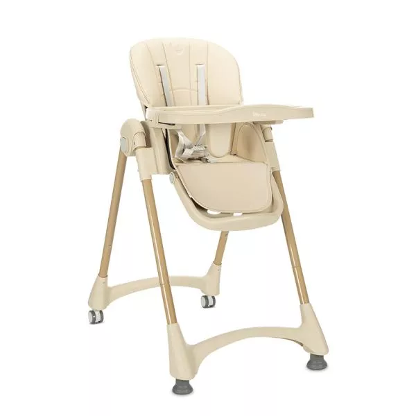 Scaun de masa pentru copii, Remo, reglabil pe inaltime in 8 pozitii, spatar rabatabil 4 pozitii, tava dubla detasabila, roti silicon, Beige 1