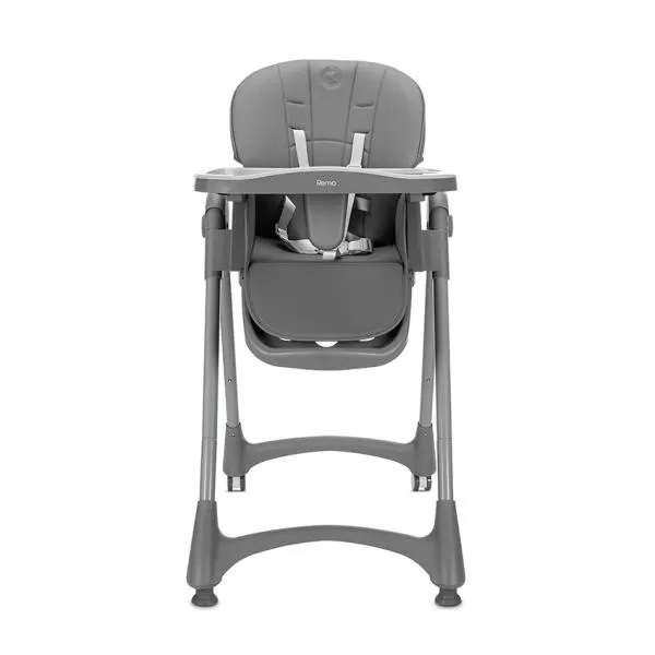 Scaun de masa pentru copii, Remo, reglabil pe inaltime in 8 pozitii, spatar rabatabil 4 pozitii, tava dubla detasabila, roti silicon, Grey 2