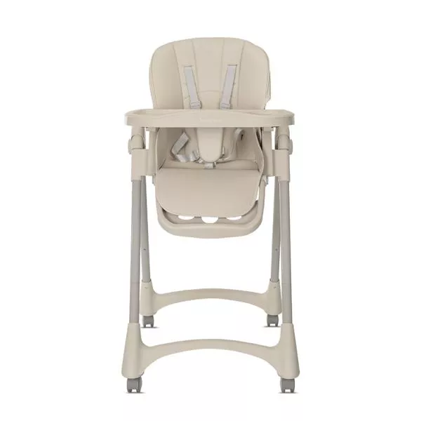 Scaun de masa pentru copii, Tummy Time, reglabil multiple pozitii, roti din silicon, Beige 2