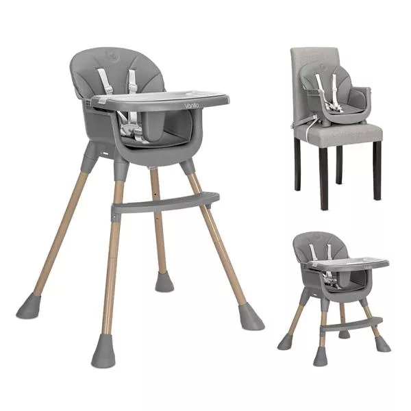 Scaun inalt de masa, Vanilla, 3 in 1, de la 6 luni pana la 6 ani (26kg), Grey 1